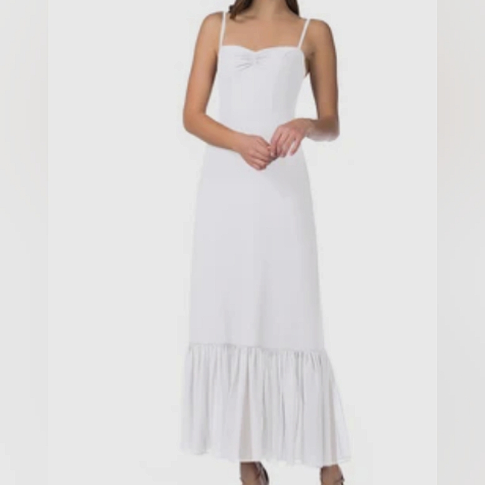 White Chiffon Azazie Justina Dress